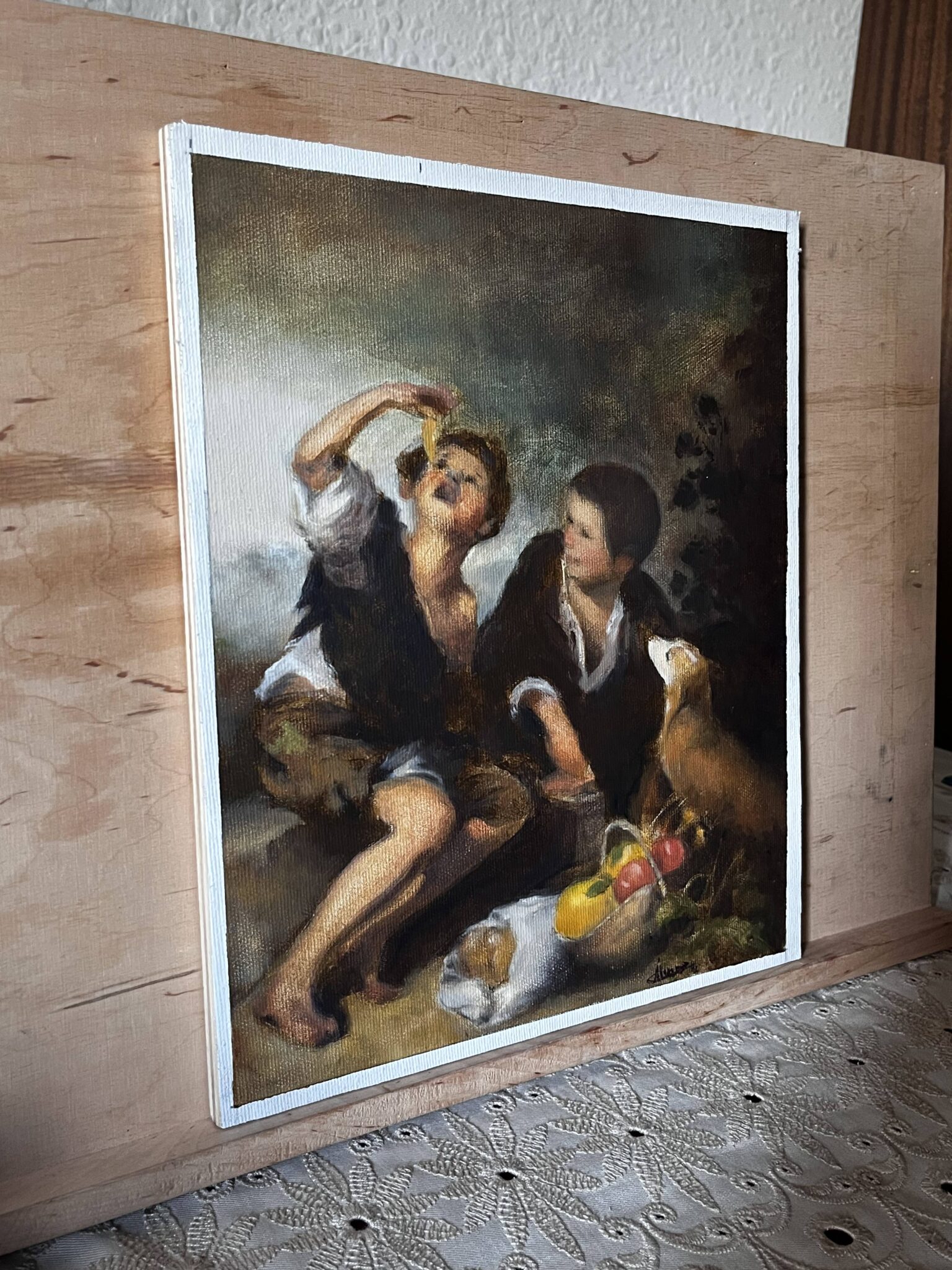 Dos niños comiendo de una tartera IV - Murillo
